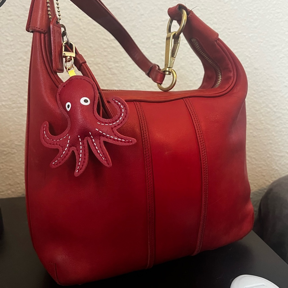 Vintage Coach Soho Satchel Hobo Orange/Coral Leather